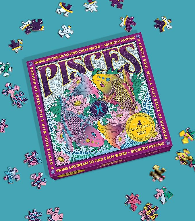 Zodiax - 1000 Piece Jigsaw Puzzle - Pisces - Fun Birthday Gift For Kids, Adults | Astrology Gifts for Women and Men | Zodiac Horoscope Puzzle