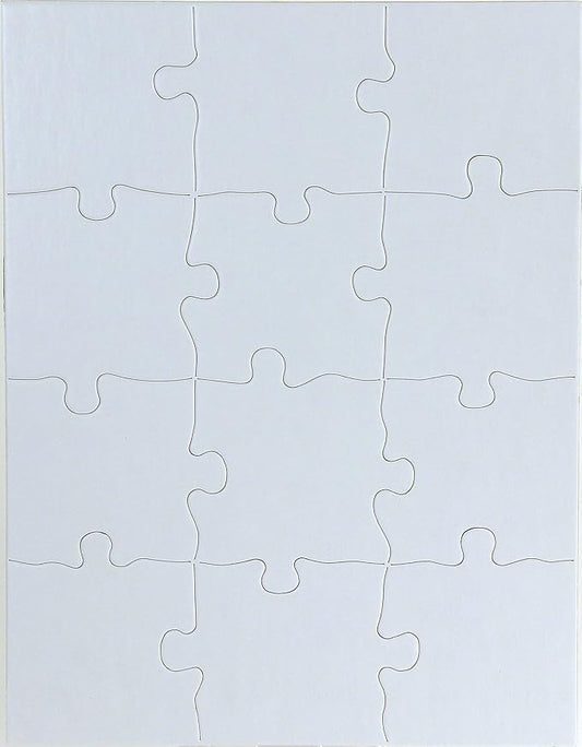 12 Blank Jigsaw Puzzles– 8.5 x 11 Inch, 12 Pieces Each – Hygloss DYI Party invites, Perfect for Decorating, Kids' Activities, Arts & Crafts or Party Favors - Puzzle Pieces to Draw On for Crafts