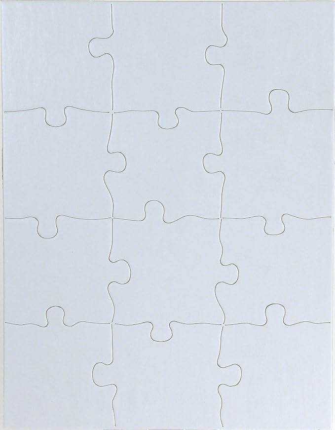 100 Blank Jigsaw Puzzles– 8.5 x 11 Inch, 12 Pieces Each – Hygloss DYI Party Invites, Perfect for Decorating, Kids' Activities, Arts & Crafts or Party Favors - Puzzle Pieces to Draw On for Crafts