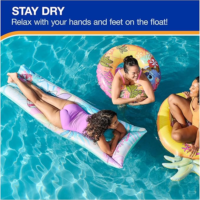 Swimways Stitch Suntanner Pool Float, Inflatable Pool Floats & Kids Pool Toys, Swimming Pool Accessories & Beach Essentials for Teens Aged 14 & Up