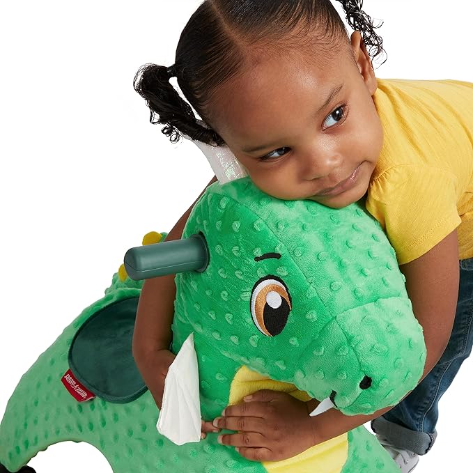 Radio Flyer Jade The Magical Dragon with Interactive Lights and Sounds, Ride On Toy for Toddlers Ages 1-3, Green Dragon Toy for Kids