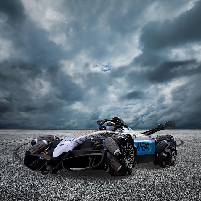 Sunnydaze Stupendous Stunts Kids Remote Control Car - RC Car with Lights, Sounds, Steam for Ages 6+ - 360-Degree Rotation