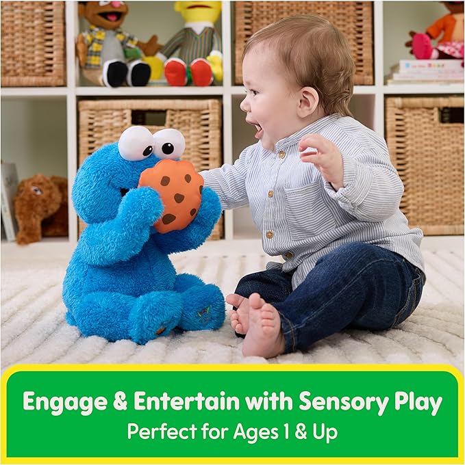 GUND Sesame Street Official Peek-a-Boo Cookie Monster Plush, Stuffed Animal Sensory Toy for Babies and Toddlers, Ages 1 and Up, Blue, 11”