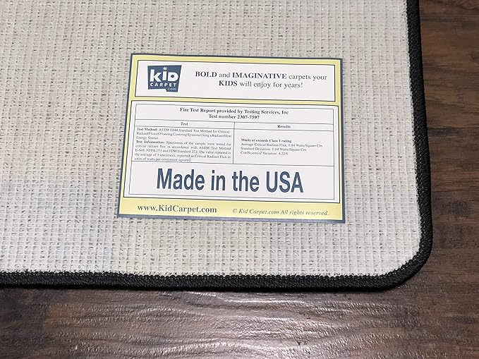 KidCarpet On The Spot Seating Classroom Rug, 4' x 6' Rectangle, Multi on Blue