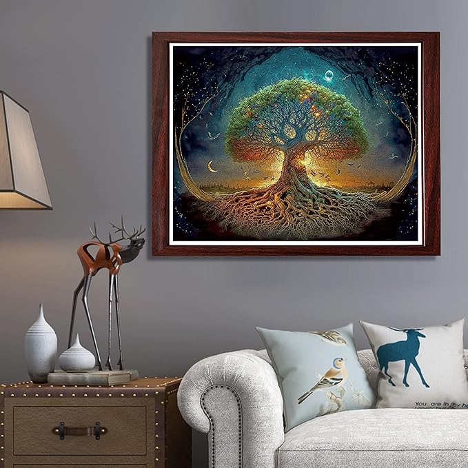 Wooden Puzzles for Adults Tree of Life 200 Piece Puzzles for Adults, Medium Size 8.9'' x 12.6'' Luxurious Unique Shape Puzzles Beautiful Package Best Gift for Family Friends