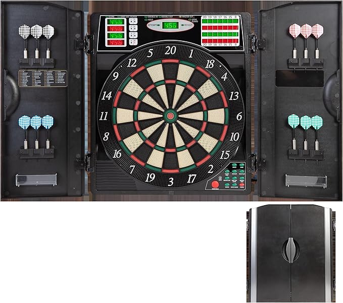 Arachnid Titanium 5400 Electronic Dartboard and Cabinet, Black