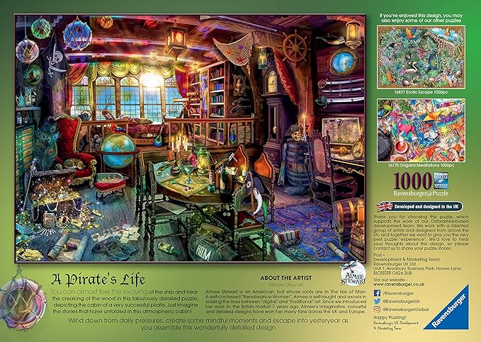 Ravensburger Aimee Stewart A Pirate’s Life 1000 Piece Jigsaw Puzzle for Adults & Kids Age 12 Years Up