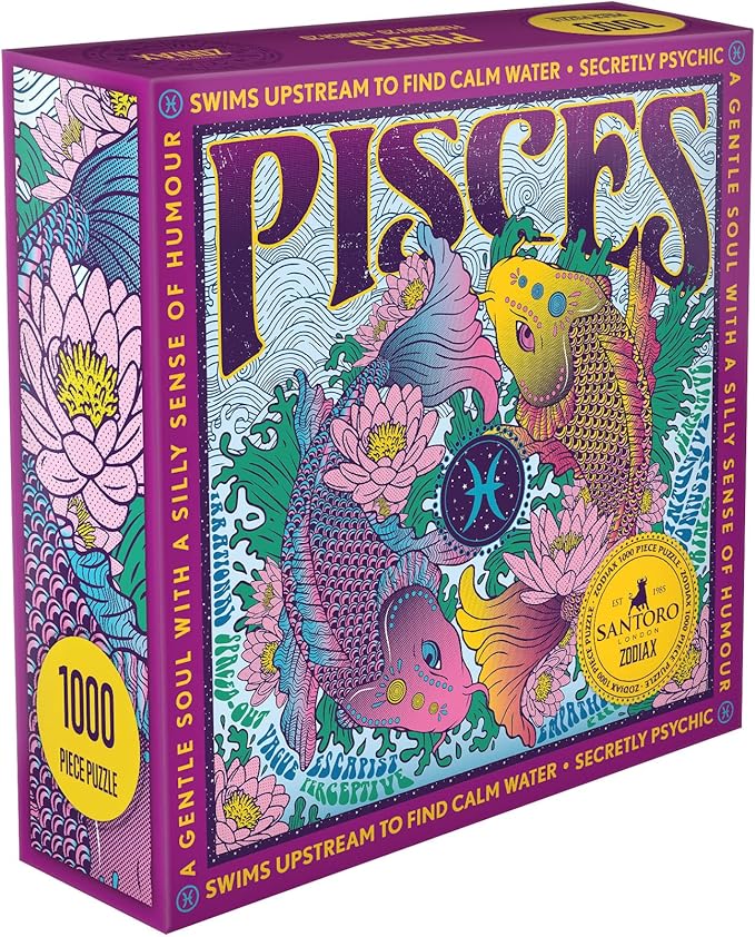 Zodiax - 1000 Piece Jigsaw Puzzle - Pisces - Fun Birthday Gift For Kids, Adults | Astrology Gifts for Women and Men | Zodiac Horoscope Puzzle