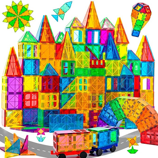 cossy 120Pcs Magnetic Tiles Magnetic 3D Building Blocks Set Educational Construction Toys for 3+ Year Kids with Stronger Magnets, Educational Toys, Recreational, Conventional