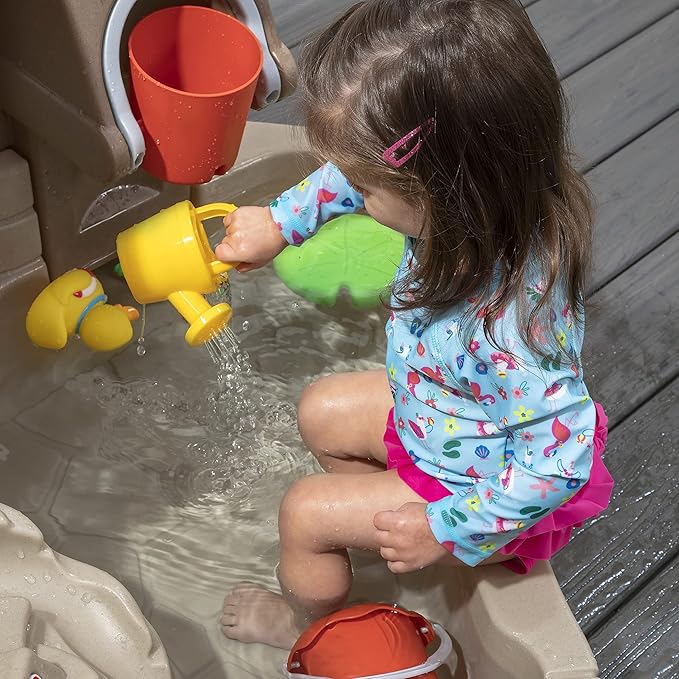 Step 2 Pump & Splash Discovery Pond Water Table, Kids Water Sensory Activity Pool, Summer Outdoor Toys, 10 Piece Toy Accessories, For Toddlers 2+ Years Old