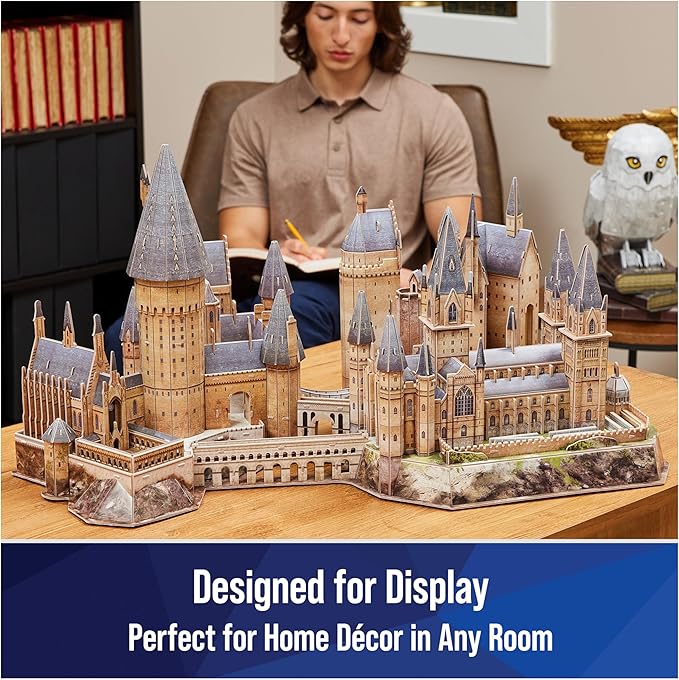 4D Build, Harry Potter Deluxe Hogwarts Castle with Astronomy Tower & Great Hall Over 2ft. Wide Model Kit 384 Pcs | 3D Puzzles for Adults & Teens 12+