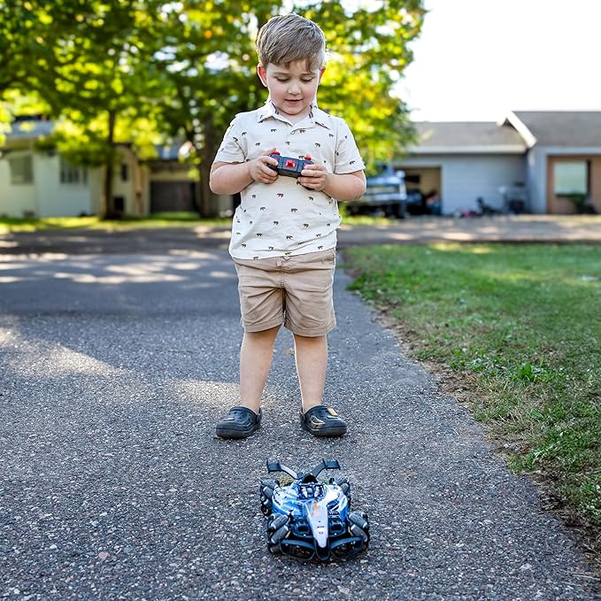 Sunnydaze Stupendous Stunts Kids Remote Control Car - RC Car with Lights, Sounds, Steam for Ages 6+ - 360-Degree Rotation