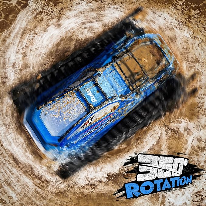 Ruko 1604 Amphibious Remote Control Tank, Shark Monster Waterproof Truck, 360° Rotating Car, Full Throttle, Water-Land All Terrain Vehicle Toys for Boys and Girls, Blue