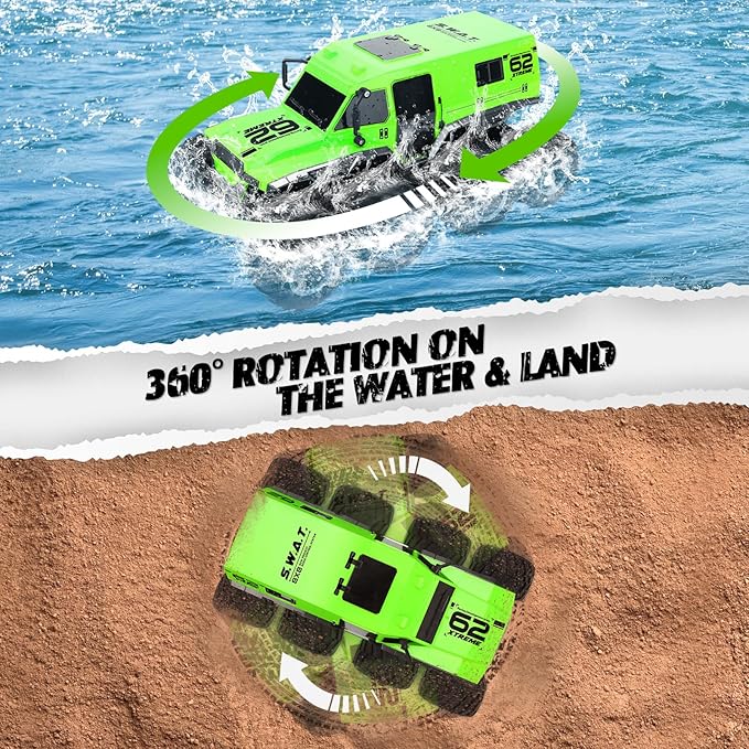 RC Trucks 8WD Offroad Waterproof,50Mins Playing Time Battery,1: 12 Large Remote Control Monster Truck for Boys Girls,Amphibious Gift Toy for Kids Age 6 7 8 9 10 11