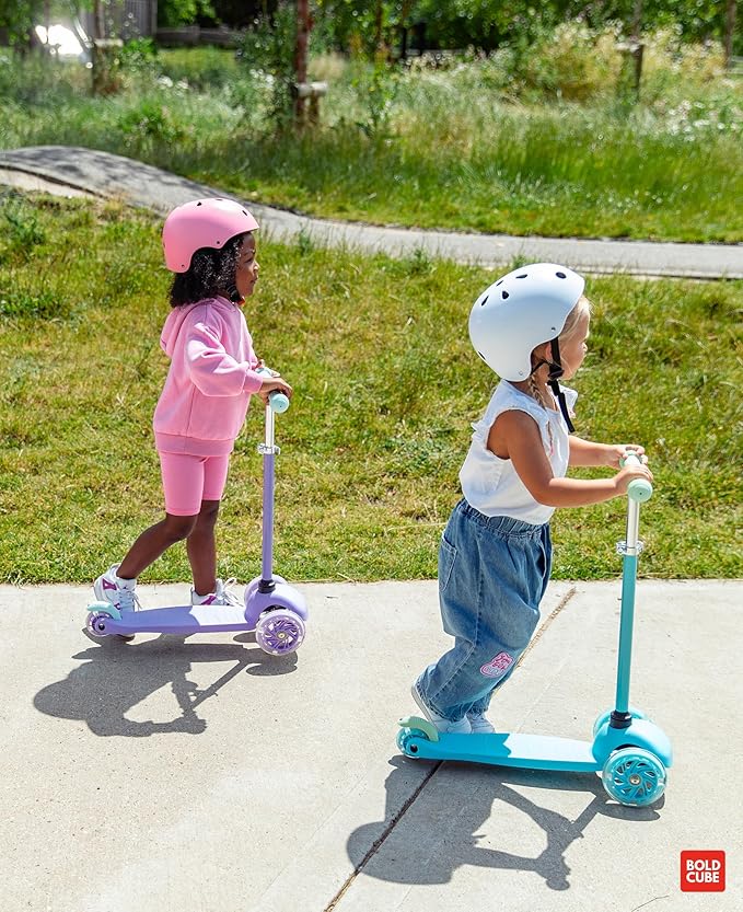 Teeny | 3 Wheel Scooter for Kids & Toddlers Ages 2-6 Years | Flashing Wheels | Height Adjustable 53 to 70 cm | My First Scooter
