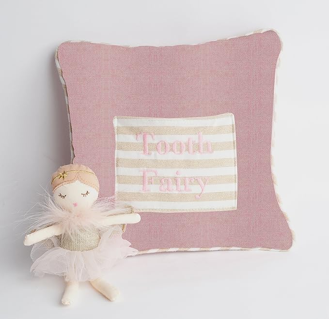 MON AMI Tooth Fairy Pillow & Doll Set - 9”, Plush Stuffed Tooth Fairy Doll and Pillow with Pocket, Tooth Fairy Keepsake for Girls and Boys