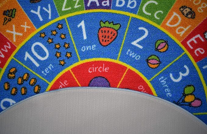 KC Cubs ABC Alphabet, Numbers and Shapes Educational Learning & Fun Game Play Area Non Slip Boy & Girl Kids Rug Carpet for Children Bedroom, Toddler Classroom & Baby Playroom Mat, Playtime Activity