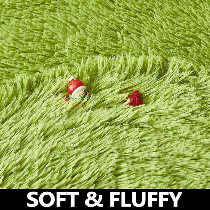 ONASAR Grass Green Round Area Rug 4ft, Soft Bedroom Circle Rugs Floor Mat for Kids Girls Teen Room, Cute Fluffy Plush Shaggy Carpet for Baby Nursery Living Room Playroom Dorm Home Decor