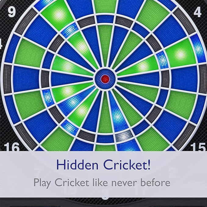 Viper Ion Electronic Dartboard, Illuminated Segments, Light Based Games, Green and Blue Segment Colors, Ultra Thin Spider to Increased Scoring Area