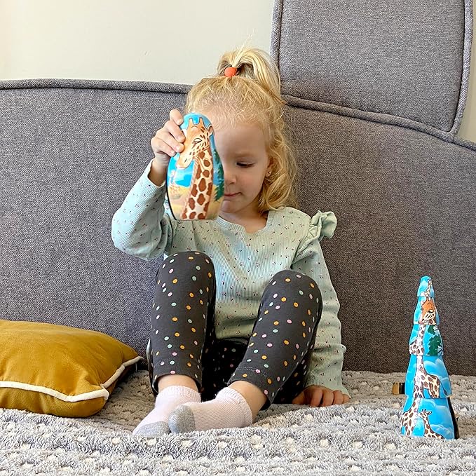 Giraffe Nesting Dolls Set of 7 pcs - Matryoshka Doll with Decorative Giraffe Figurines - Giraffe Stuff - Giraffe Gifts - Wood Giraffe Decor - Giraffe Wood Craft