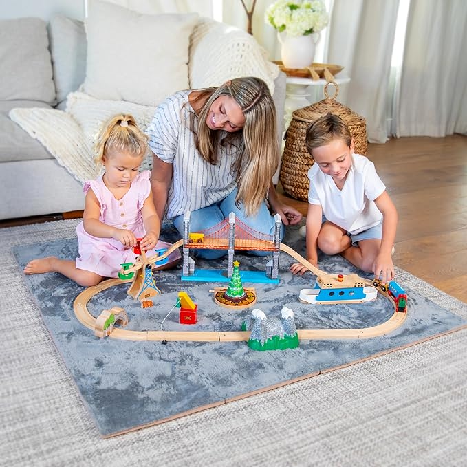 16 Piece Carpet Squares Puzzle Mat 49" x 49" Plush Interlocking Carpet Tiles, Foam Floor Tiles for Baby Play Mat - Kids Soft Play Floor Mats, Anti Slip Jigsaw Flooring Playmat Playroom Rug (Grey)