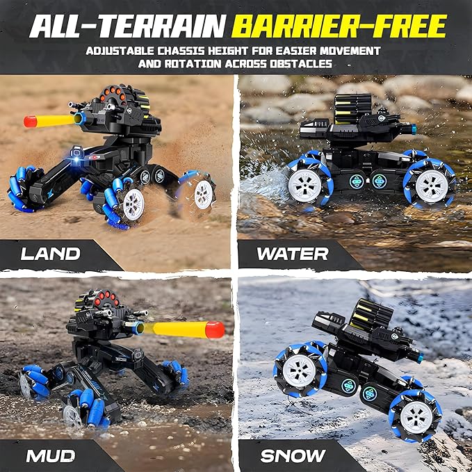 RC Tank That Shoots Gesture Sensing RC Tank, 2.4GHz Battle Soft Bullets Hand Control Car Drift Remote Control Trucks for Boys & Girls 8-12, Remote Control Tank with Light Music