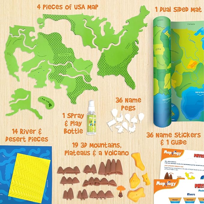Imagimake Mapology Physical Features USA Puzzle | Mountains, National Parks, Rivers & Lakes 3D Puzzle for Kids 8-10 | Educational Toys | Classroom Must-Haves | Learning Gift for Kids Age 8-12