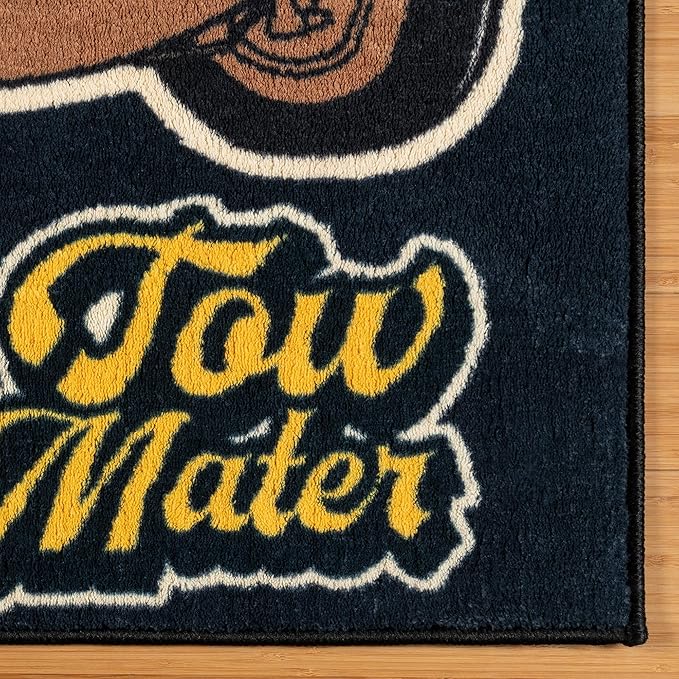 Gertmenian Disney Cars Indoor Area Rug - 3x5 Small, Non-Slip, Ideal for Children in Bedroom, Game Room, Classroom, Nursery, or Play Area - Tow Mater Friends, Brown/Blue, 28024