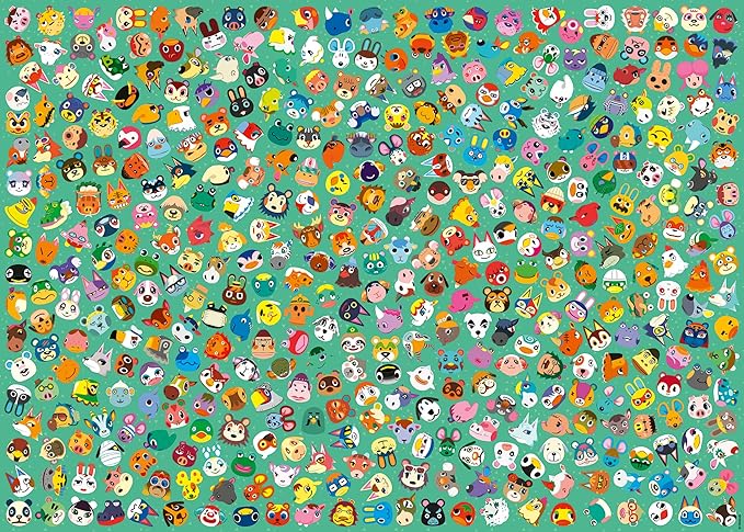 Ravensburger Animal Crossing Jigsaw Puzzles for Kids and Adults Age 12 Years Up - 1000 Pieces - Challenge Edition, White