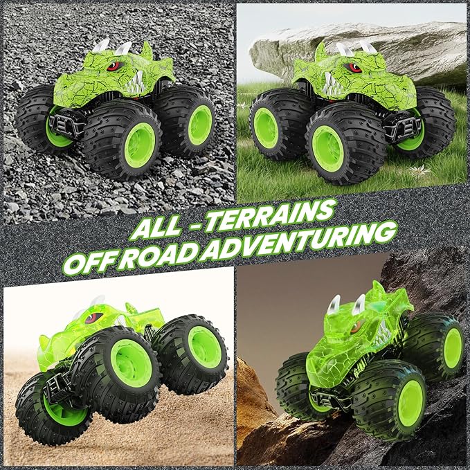 BAODLON RC Monster Trucks Toys for 3 4 5 6 7 8 Years Old Boys Kids, 2.4GHz Remote Control Monster Car, All Terrain RC Truck Off Road with Spray & Light, Rechargeable Battery, Christmas Birthday Gifts