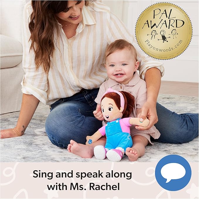 Ms. Rachel Official Speak & Sing Doll, 16” Tall Interactive Toy with 4 Songs & 16+ Phrases, Toddler Toys for Girls & Boys Ages 6 Months to 3+ Years