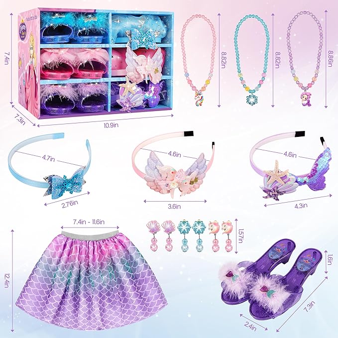 Princess Dress Up Toys & Jewelry Boutique,Girl Role Play Gifts,Kids Toys for 3-6 Years Girl Toddler B-Day Party Favors