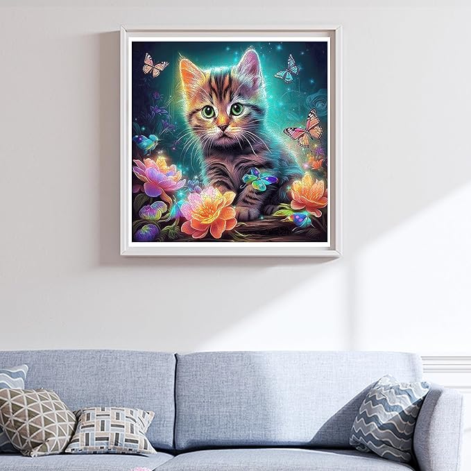 Wooden Puzzles, Kitten in Dream Wooden Jigsaw Puzzles 200 Piece, Unique Luxurious Shaped Wood Puzzle for Adults and Kids, Best Gift for Birthday 11.2 x 11.2 Inch