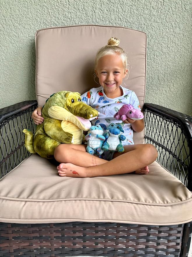 MorisMos Crocodile Stuffed Animal with 3 Baby Inside, 13.7" Stuffed Crocrodile Plush Toy, Mommy Alligator Stuffed Animal with 3 Baby Toys, Stuffed Alligator Plush for Boys & Girls Birthday Gift