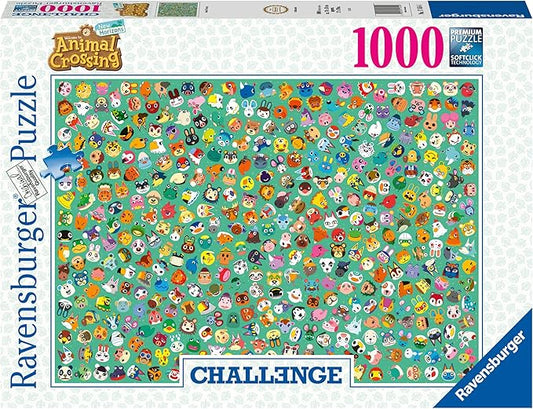 Ravensburger Animal Crossing Jigsaw Puzzles for Kids and Adults Age 12 Years Up - 1000 Pieces - Challenge Edition, White