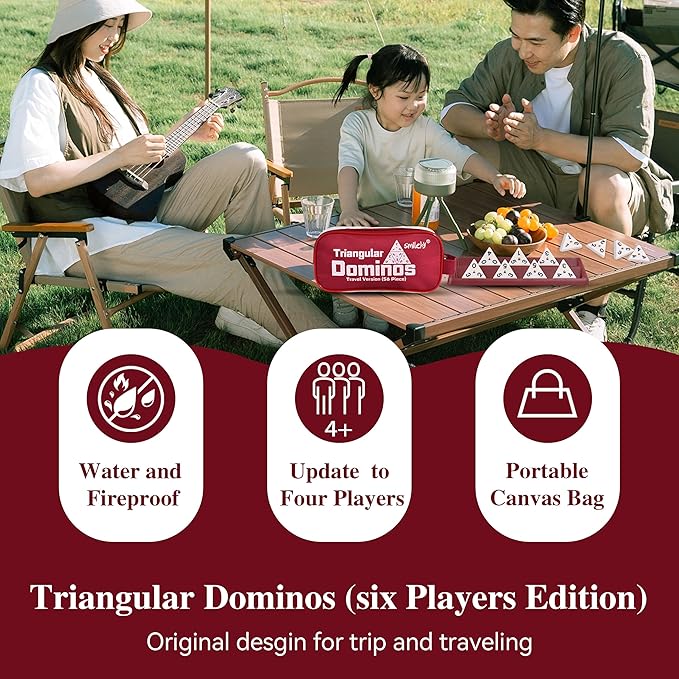 Smilejoy Triangle Domino,Triangular Domino Tiles with Brass Spinners Tabletop Game for Kids Ages 7 and Up, 56 Tiles, Classical Board Game, mathing Skill Trainning (2-4 Players)