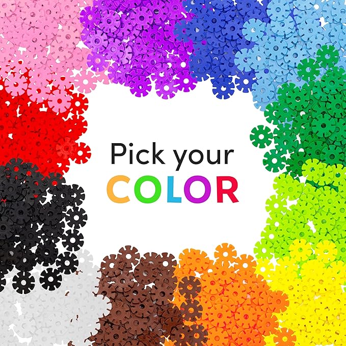 PicassoTiles Building Chip Interlocking Disc Construction Blocks in Yellow Color STEM Learning Early Education Toy Engineering Playset Child Brain Development for Toddlers Girls Boys Kid Age 3+ PTF108