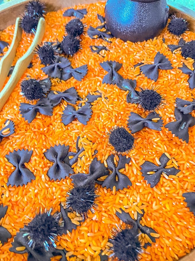 Sensory Bin Filler for Sensory Table - Colored Rice for Sensory Play (Halloween)