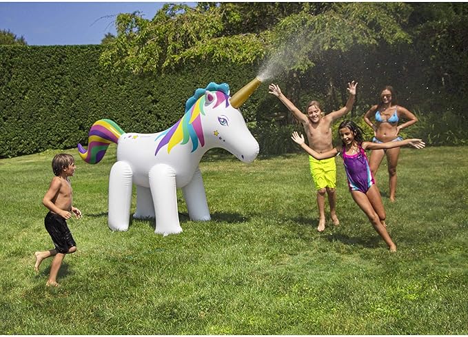 SWIMLINE Humongous Backyard Unicorn Sprinkler for Outdoor Fun and Adventure | Included Anchor Set, Standard Hose Connection, 6 Feet Tall | for Kids and Family Activity and Action