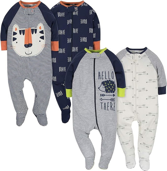 Gerber Baby Boys 4 Pack Sleep 'N Play Footie