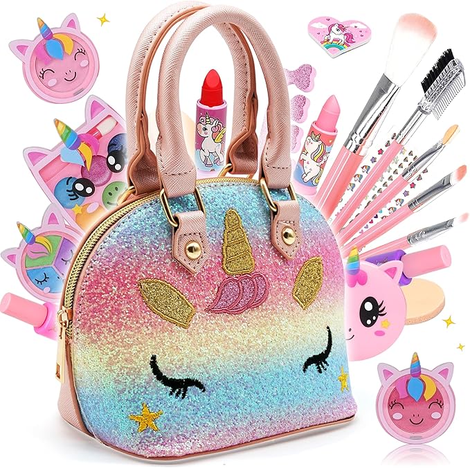 Kids Makeup Kit for Girl - Washable Makeup Toy for Girls, Little Girls Make up Set Safe & Non Toxic Makeup for Toddlers Children Princess, Girl Toys Age 4 5 6 7 8 Christmas Birthday Gift for Girl