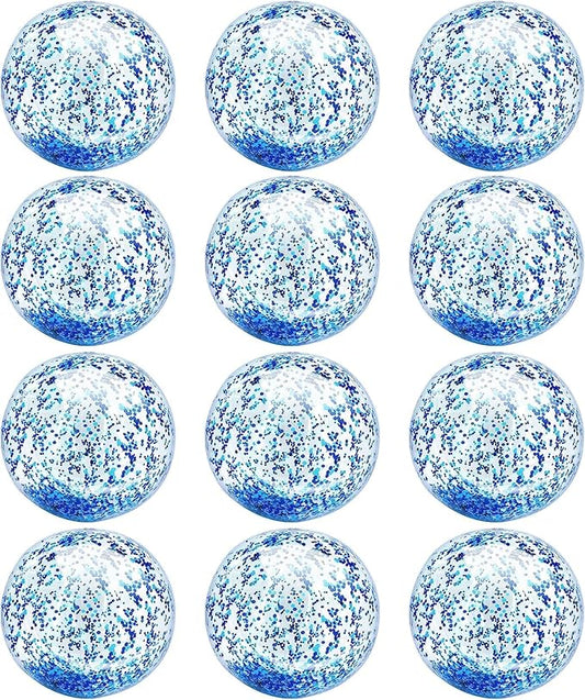 12 Pack Inflatable Beach Balls Bulk 16" Glitters Pool Toys Balls for Pool, Beach, Summer Pool Party - Swimming Pool Game Water Beach Toys Kid Party Favor Decorations Summer Blow Up Beach Ball