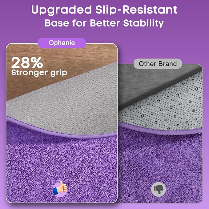 Ophanie Round Rug 4Ft Purple Circle Area Rug, Cute Room Decor for Teen Girls, Fluffy Fuzzy Bedroom Carpet, Plush Soft Shaggy Living Room Rugs for Kids Home Decor Aesthetic, Nursery