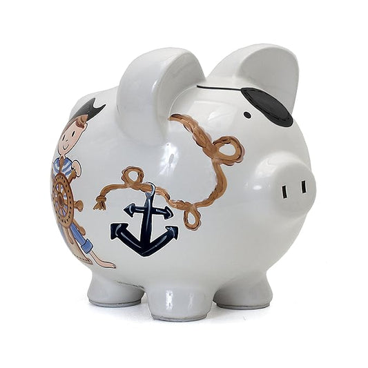 Child to Cherish Ceramic Piggy Bank for Boys, Pirate