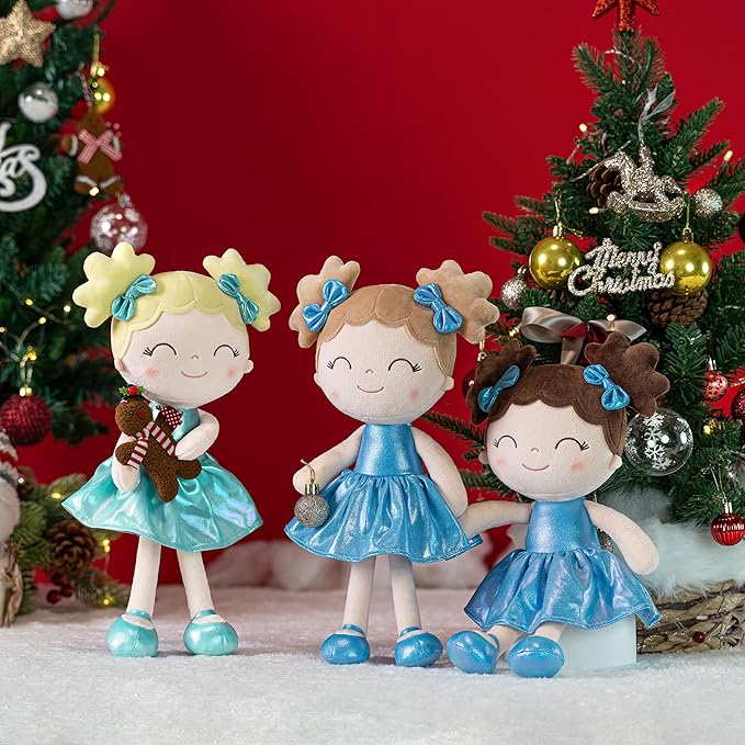 Gloveleya Baby Girl Gifts Baby Dolls Soft Doll First Baby Doll Toddler Toys Curvy Illusion Girl Lake Green 12inches