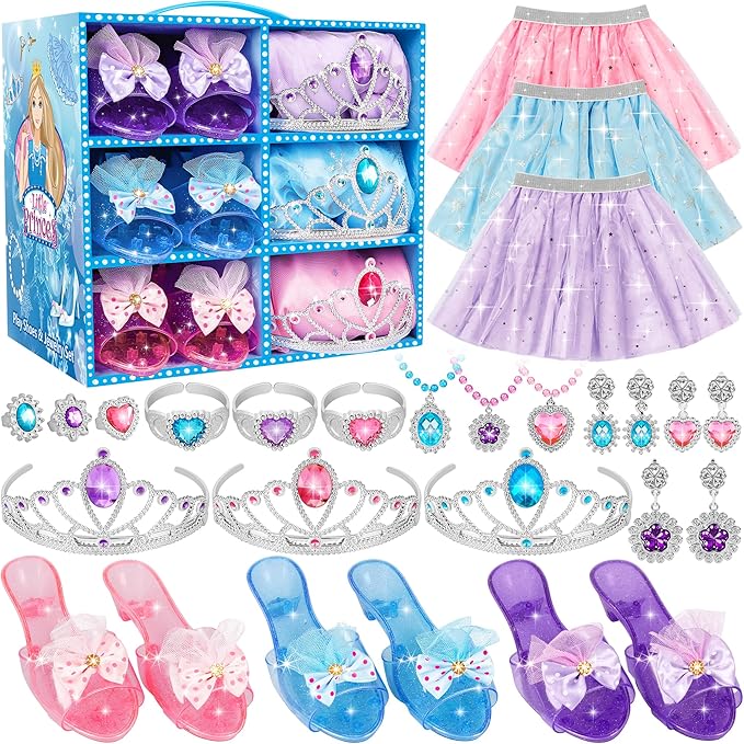 Princess Dress Up Toys & Jewelry Boutique,Girl Role Play Gifts,Kids Toys for 3-6 Years Girl Toddler B-Day Party Favors