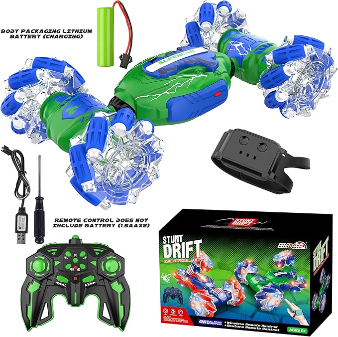 Remote Control Car, Gesture Sensing RC Stunt Car, 4 WD Transform Off Road for Rotating, 2.4Ghz Hand Controlled Remote Control Twister Cars, RC Cars for Kids Boys Girls Toy Gift Age 8 9 10 11 12 yr