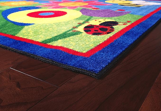 Flagship Carpets Kids and Baby Non Slip Area Rug for Home Learning or Classroom Carpet, Playroom or Kids Bedroom Mat, 3' x 5', Cutie Bugs