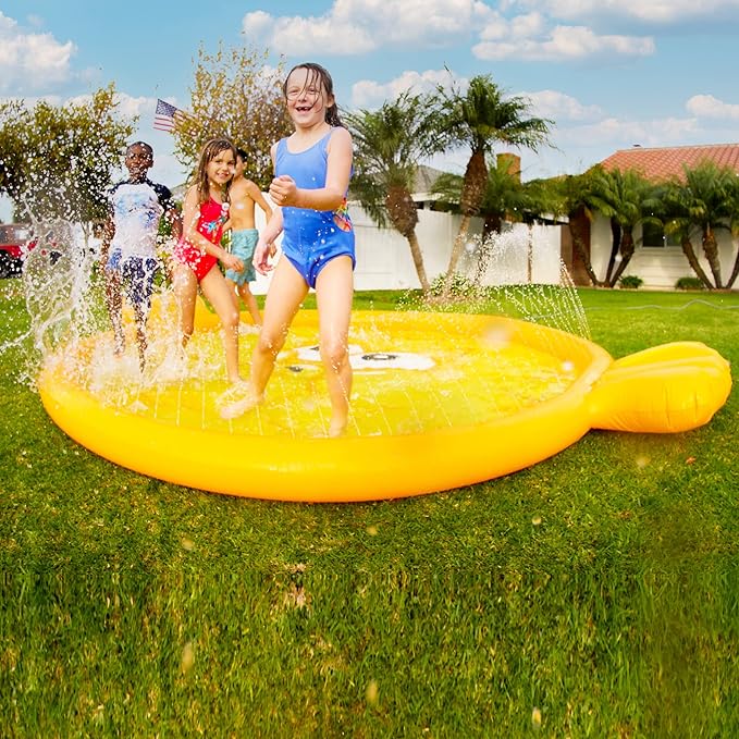 BigMouth Inc Splash Pad Sprinkler Water Toy for Kids, Outdoor Summer Backyard Spray Game for Toddlers - Pufferfish