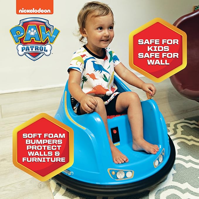 FunPark 6V Bumper Car for Toddlers, Electric Kids, Toddler Ride On Toys for Kids, Baby Bumper Car, Ages 1.5-4 Yrs, LED Lights, 360 Degree Spin, Supports up to 66lbs (No Remote) - Paw Patrol